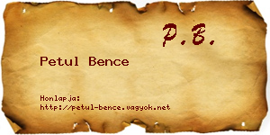 Petul Bence névjegykártya